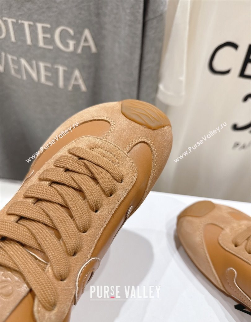 Loewe Ballet Runner 2.0 Sneakers in Leather and Suede Light Brown 2025 (KL-251210051)