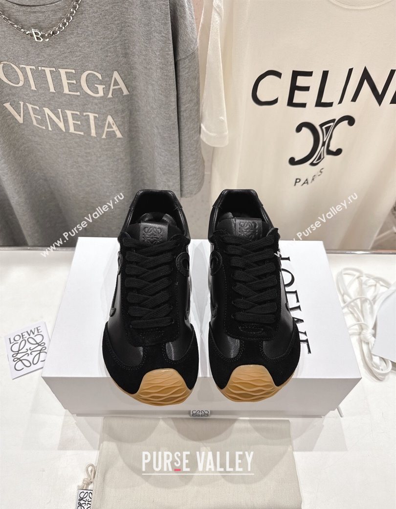 Loewe Ballet Runner 2.0 Sneakers in Leather and Suede Black Upper 2025 (KL-251210052)