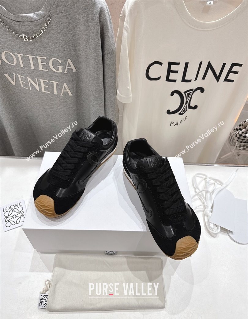 Loewe Ballet Runner 2.0 Sneakers in Leather and Suede Black Upper 2025 (KL-251210052)