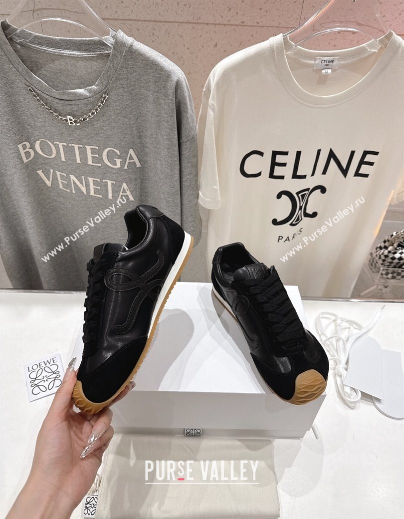 Loewe Ballet Runner 2.0 Sneakers in Leather and Suede Black Upper 2025 (KL-251210052)