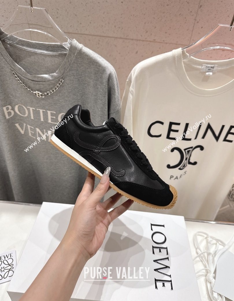 Loewe Ballet Runner 2.0 Sneakers in Leather and Suede Black Upper 2025 (KL-251210052)
