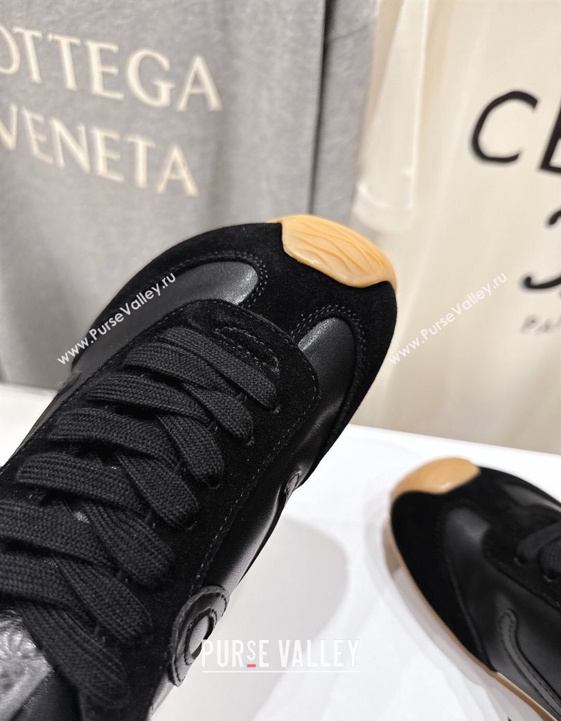 Loewe Ballet Runner 2.0 Sneakers in Leather and Suede Black Upper 2025 (KL-251210052)