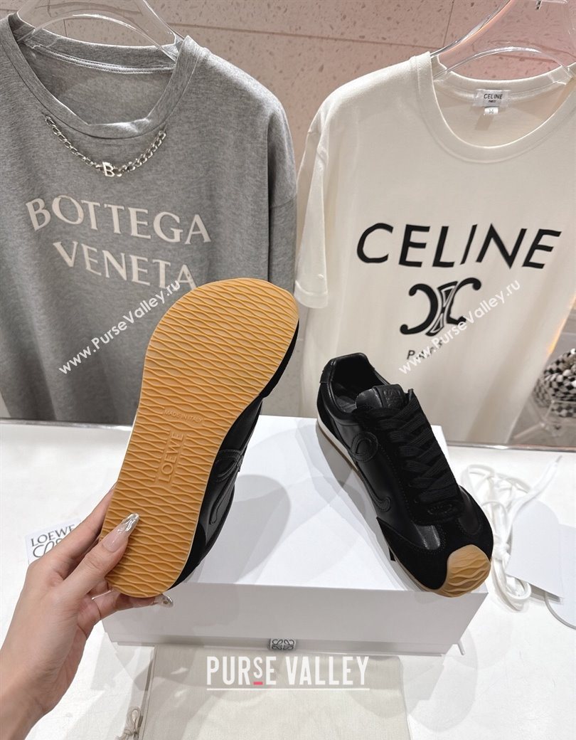 Loewe Ballet Runner 2.0 Sneakers in Leather and Suede Black Upper 2025 (KL-251210052)