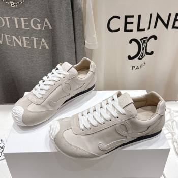 Loewe Ballet Runner 2.0 Sneakers in Leather and Suede Light Grey 2025 (KL-251210053)