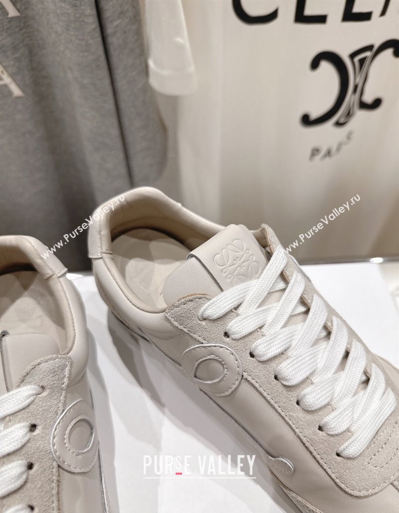 Loewe Ballet Runner 2.0 Sneakers in Leather and Suede Light Grey 2025 (KL-251210053)