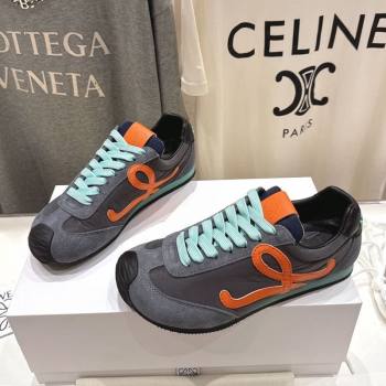 Loewe Ballet Runner 2.0 Sneakers in Nylon and Suede Grey/Orange 2025 (KL-251210054)