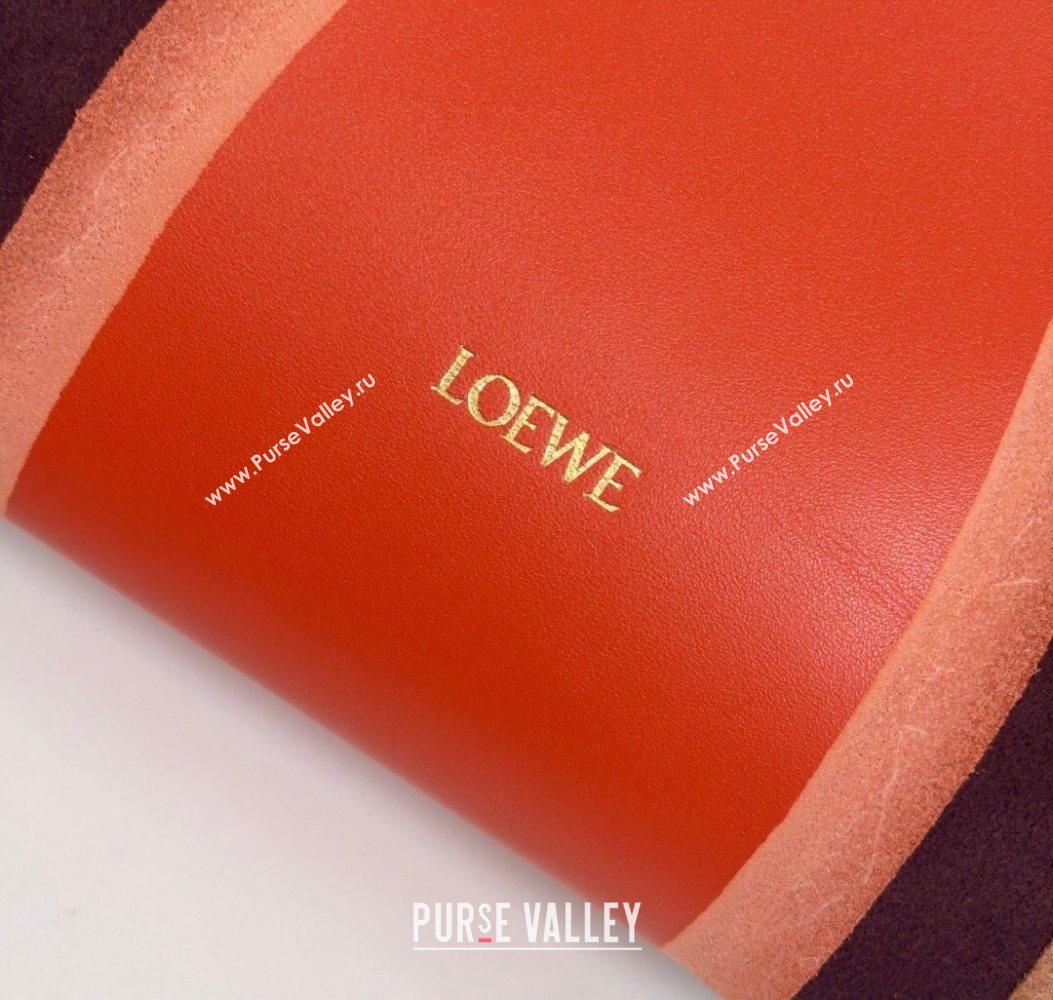 Loewe Medium Flamenco clutch bag Landscape in nappa calfskin leather Pecan Brown/Parrot Pink 2026 262585 (YY-260121067)