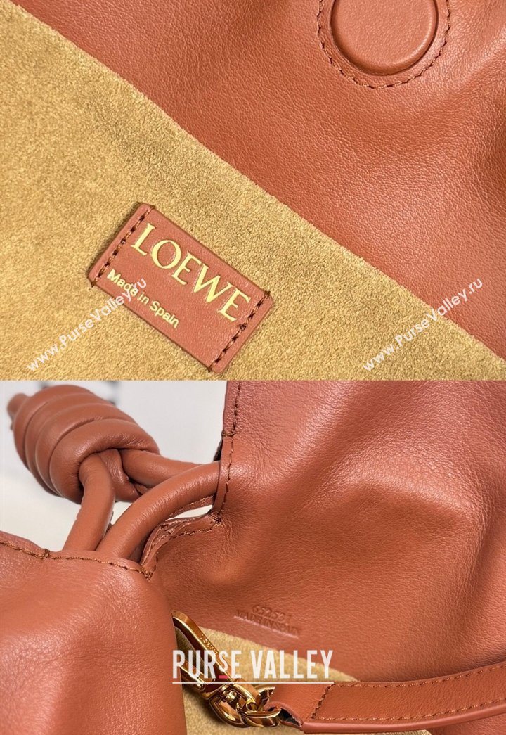 Loewe Medium Flamenco clutch bag Landscape in nappa calfskin leather Pecan Brown/Parrot Pink 2026 262585 (YY-260121067)