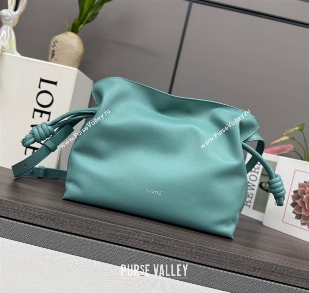 Loewe Flamenco Medium Clutch in Nappa Calfskin Leather Water Blue 2026 262386 (Ys-260121068)