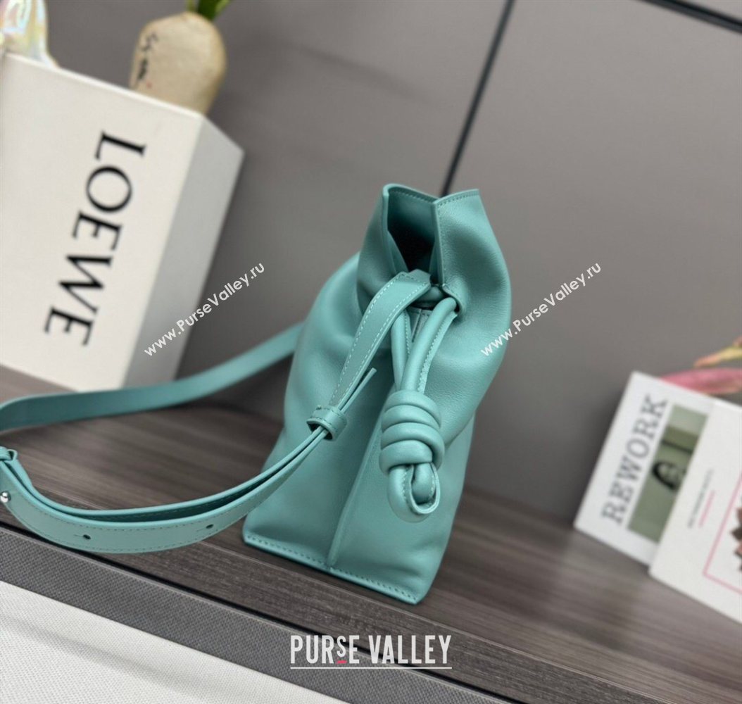 Loewe Flamenco Medium Clutch in Nappa Calfskin Leather Water Blue 2026 262386 (Ys-260121068)