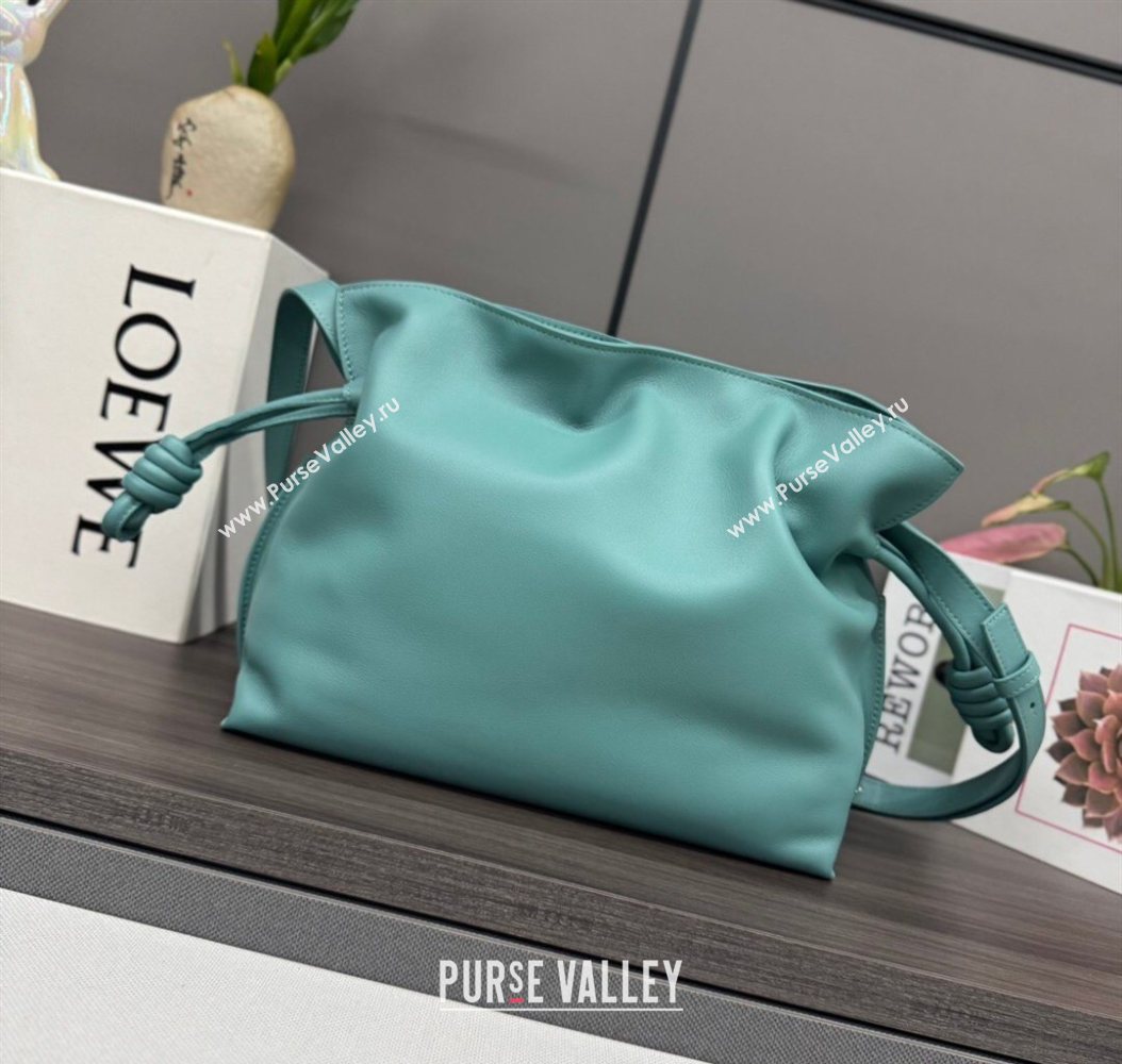 Loewe Flamenco Medium Clutch in Nappa Calfskin Leather Water Blue 2026 262386 (Ys-260121068)