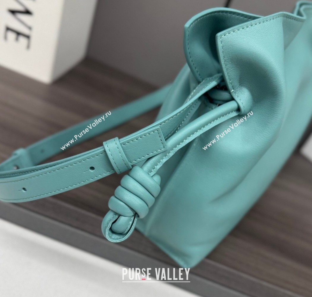 Loewe Flamenco Medium Clutch in Nappa Calfskin Leather Water Blue 2026 262386 (Ys-260121068)