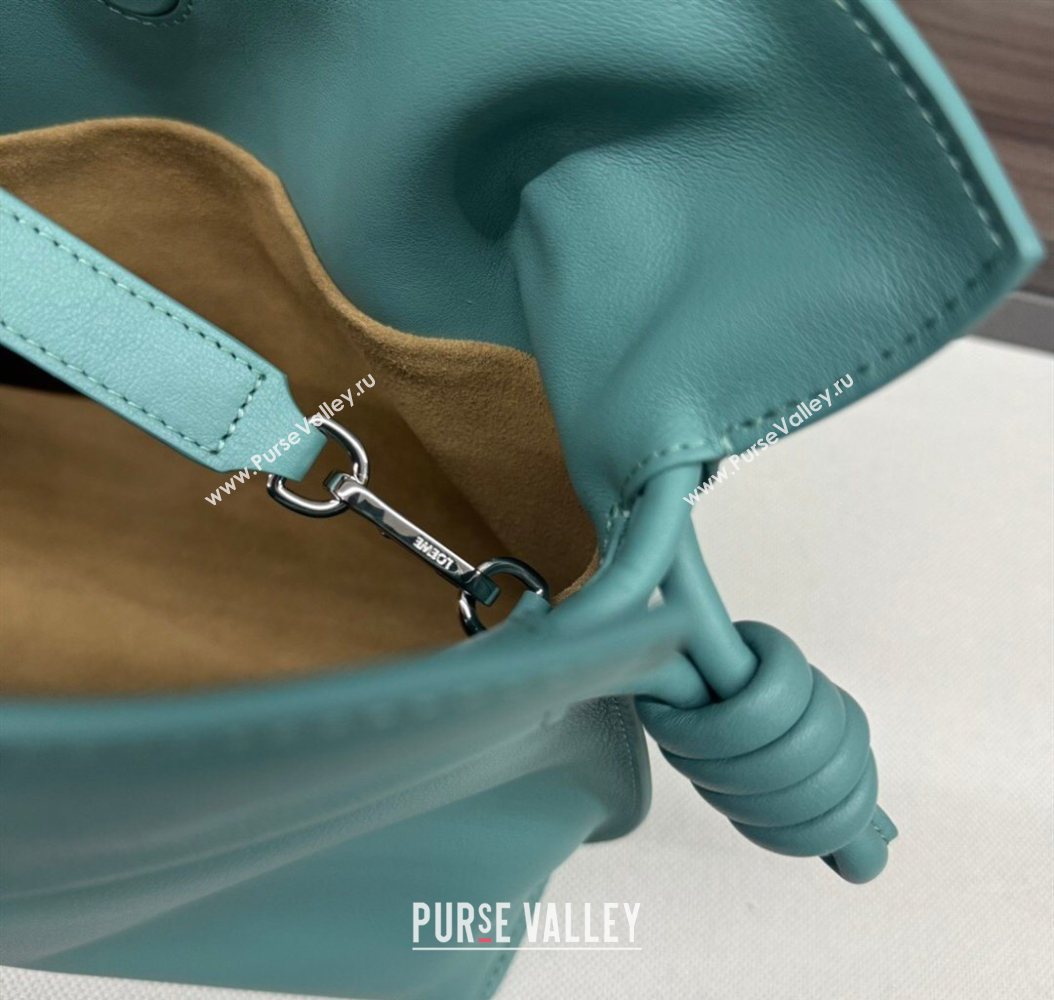 Loewe Flamenco Medium Clutch in Nappa Calfskin Leather Water Blue 2026 262386 (Ys-260121068)