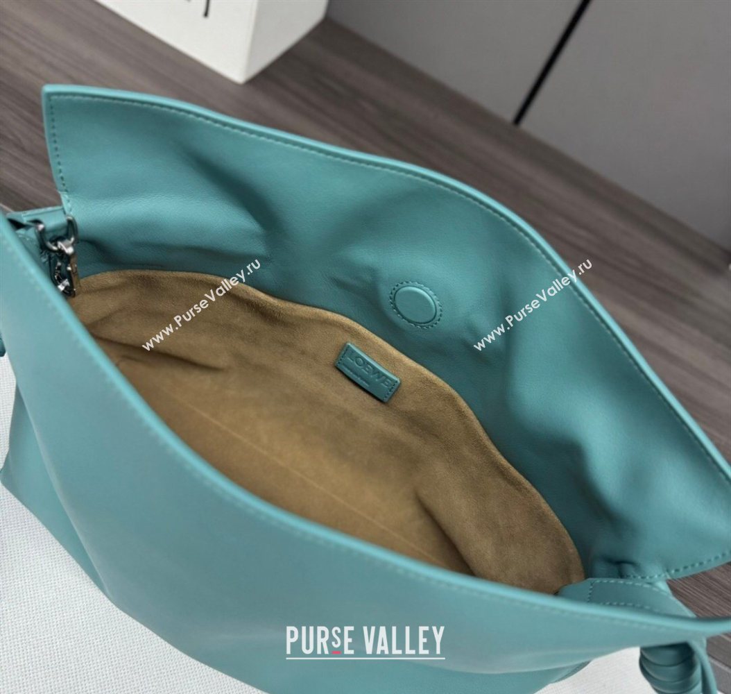 Loewe Flamenco Medium Clutch in Nappa Calfskin Leather Water Blue 2026 262386 (Ys-260121068)