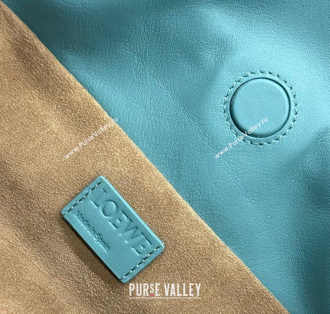 Loewe Flamenco Medium Clutch in Nappa Calfskin Leather Water Blue 2026 262386 (Ys-260121068)