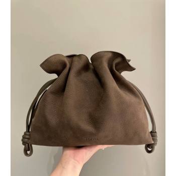Loewe Medium Flamenco clutch bag in grained nubuck Tundra 2026 (nana-260121062)