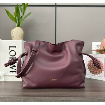 Loewe Flamenco Medium Clutch in Nappa Calfskin Leather Dark Burgundy 2026 262386 (Ys-260121075)