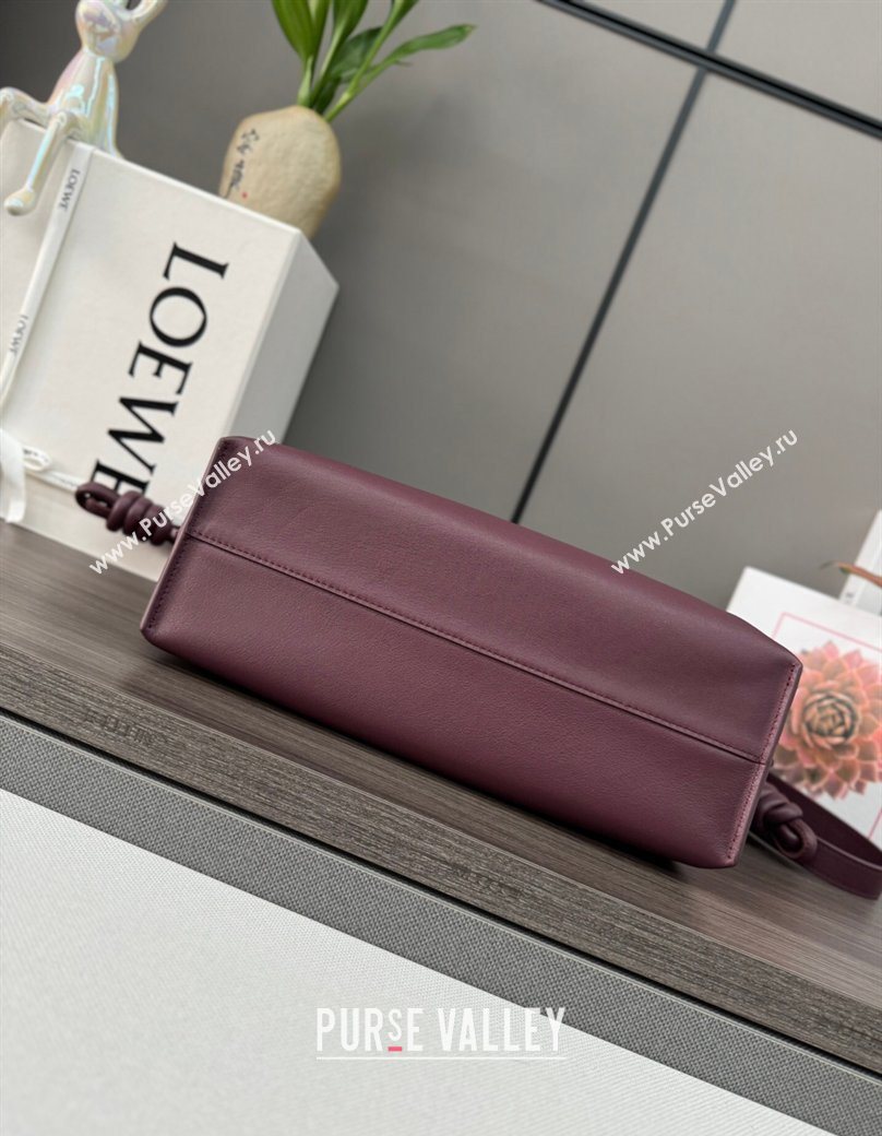 Loewe Flamenco Medium Clutch in Nappa Calfskin Leather Dark Burgundy 2026 262386 (Ys-260121075)