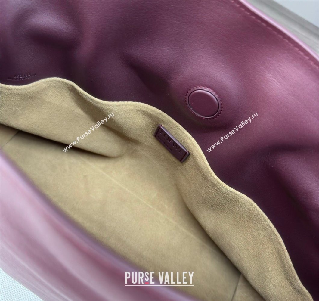 Loewe Flamenco Medium Clutch in Nappa Calfskin Leather Dark Burgundy 2026 262386 (Ys-260121075)