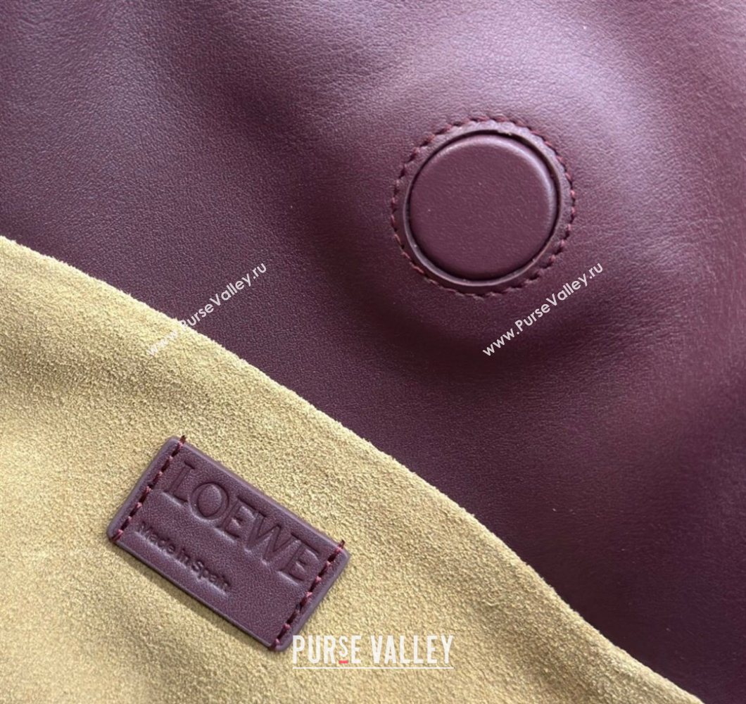 Loewe Flamenco Medium Clutch in Nappa Calfskin Leather Dark Burgundy 2026 262386 (Ys-260121075)