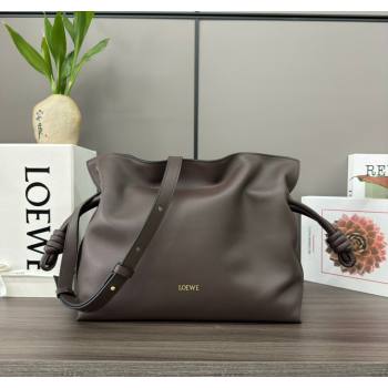 Loewe Flamenco Medium Clutch in Nappa Calfskin Leather Chocolate Brown 2026 262386 (Ys-260121076)