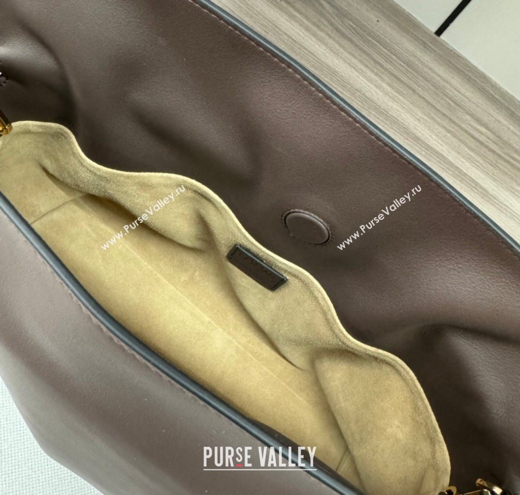 Loewe Flamenco Medium Clutch in Nappa Calfskin Leather Chocolate Brown 2026 262386 (Ys-260121076)