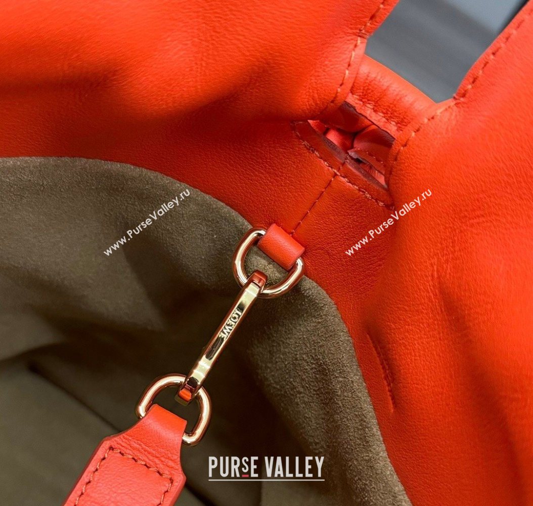 Loewe Flamenco Medium Clutch in Nappa Calfskin Leather Orange 2026 262386 (Ys-260121077)