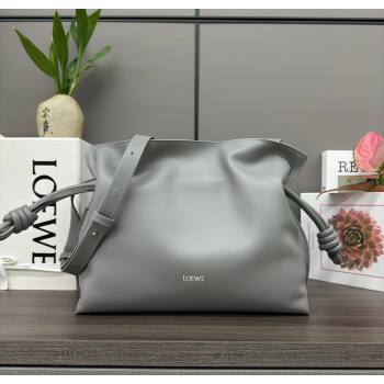 Loewe Flamenco Medium Clutch in Nappa Calfskin Leather Pearly Grey 2026 262386 (Ys-260121080)