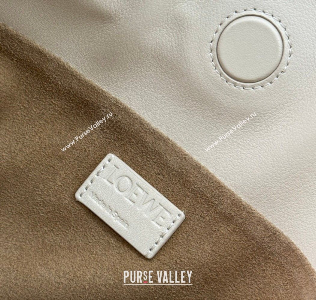 Loewe Flamenco Medium Clutch in Nappa Calfskin Leather Cream White 2026 262386 (Ys-260121081)