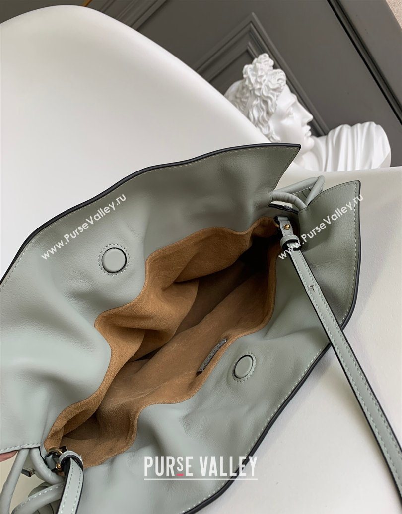 Loewe Flamenco Medium Clutch in Nappa Calfskin Leather Ash Grey 2026 262386 (Ys-260121084)