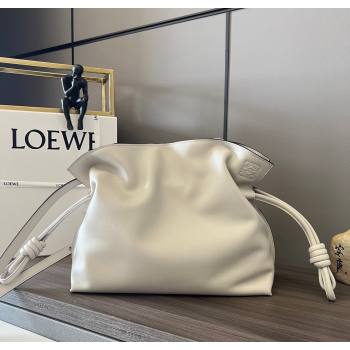 Loewe Flamenco Medium Clutch in Nappa Calfskin Leather Light Grey 2026 262386 (Ys-260121086)
