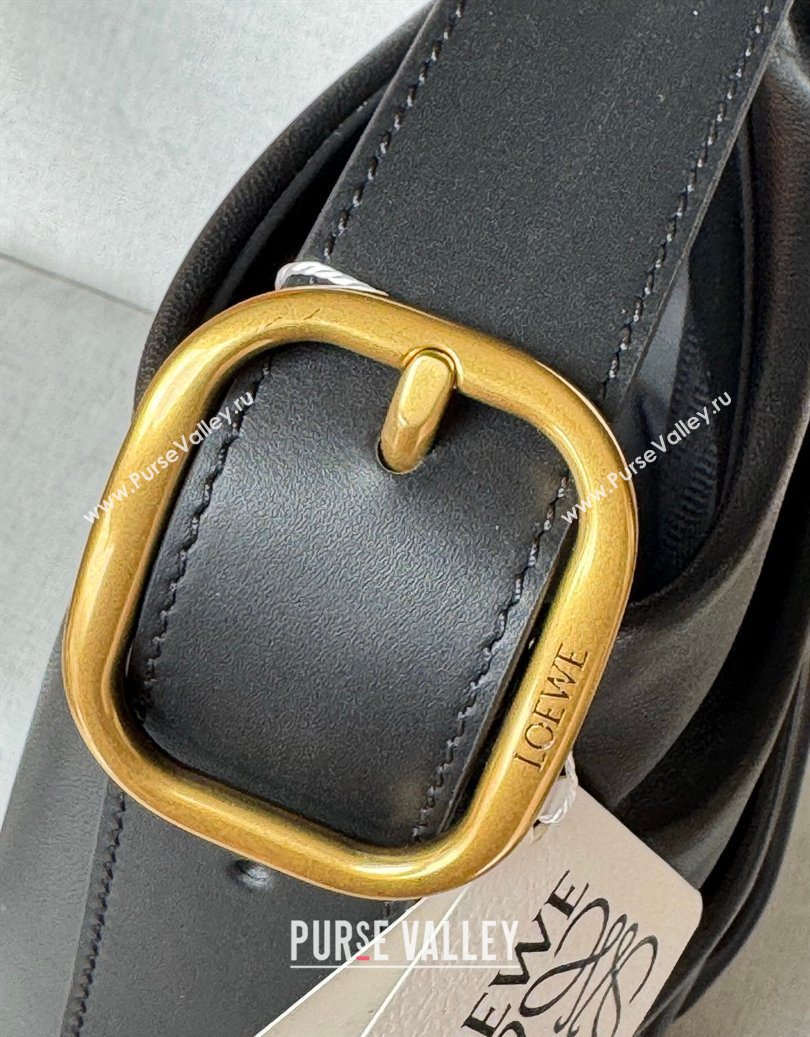 Loewe Draped tote bag in mellow nappa lambskin Leather Black 2026 1781 (nana-260121093)