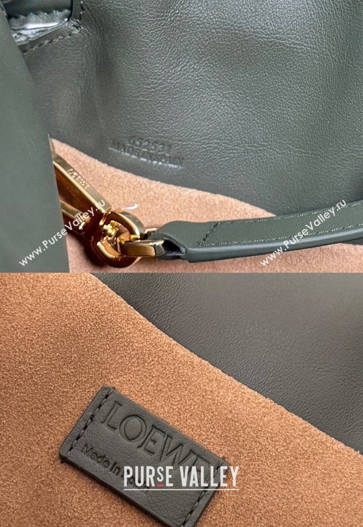 Loewe Medium Flamenco clutch bag Landscape in nappa calfskin leather Bottle Green/Ochre Yellow 2026 262585 (YY-260121064)