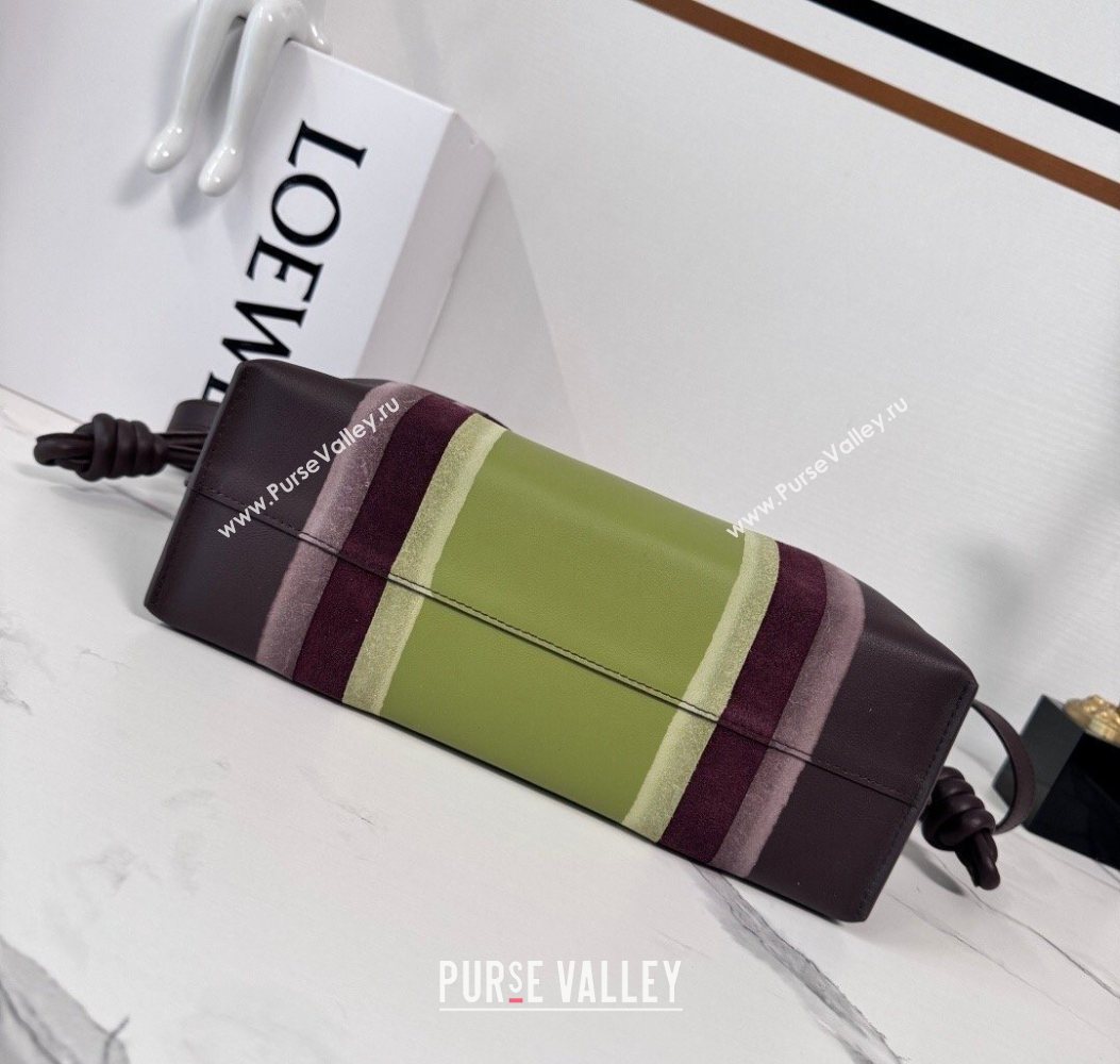 Loewe Medium Flamenco clutch bag Landscape in nappa calfskin leather Chocolate/Light Moss Green 2026 262585 (YY-260121065)