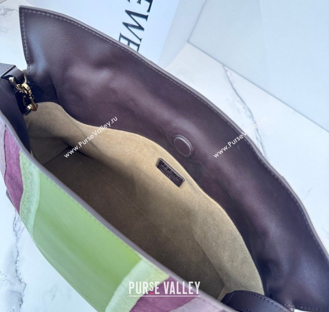 Loewe Medium Flamenco clutch bag Landscape in nappa calfskin leather Chocolate/Light Moss Green 2026 262585 (YY-260121065)