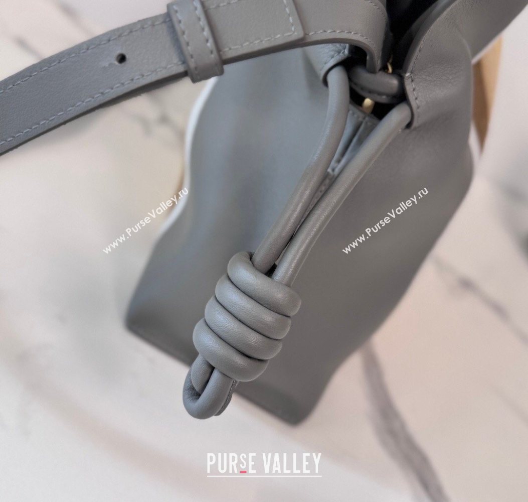 Loewe Medium Flamenco clutch bag Landscape in nappa calfskin leather Sparkling Grey/Butter Yellow 2026 262585 (YY-260121066)