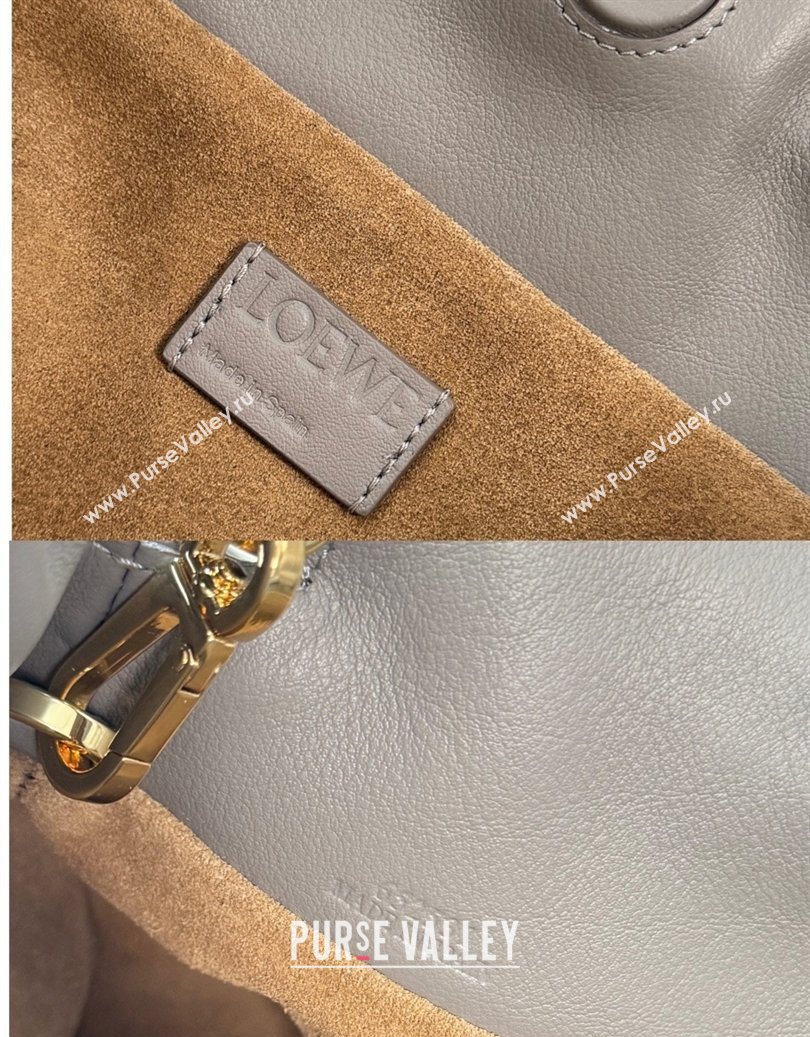 Loewe Medium Flamenco clutch bag Landscape in nappa calfskin leather Sparkling Grey/Butter Yellow 2026 262585 (YY-260121066)