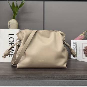 Loewe Flamenco Medium Clutch in Nappa Calfskin Leather Sand Beige 2026 262386 (Ys-260121089)