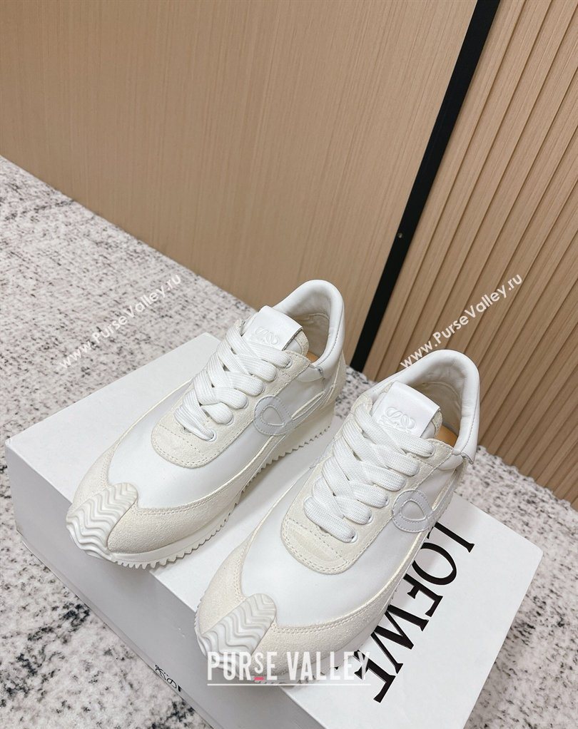 Loewe Flow Runner Sneakers in Nylon and Suede White 2 2026 0226 (MD-260226013)