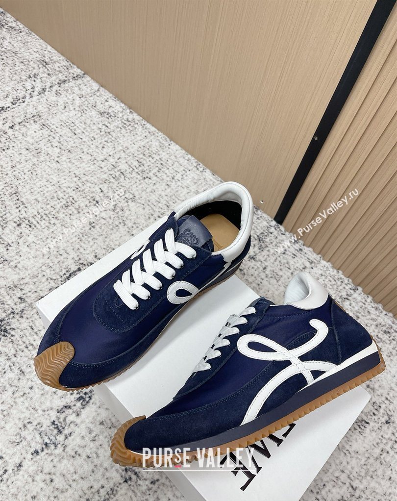 Loewe Flow Runner Sneakers in Nylon and Suede Blue 15 2026 0226 (MD-260226025)
