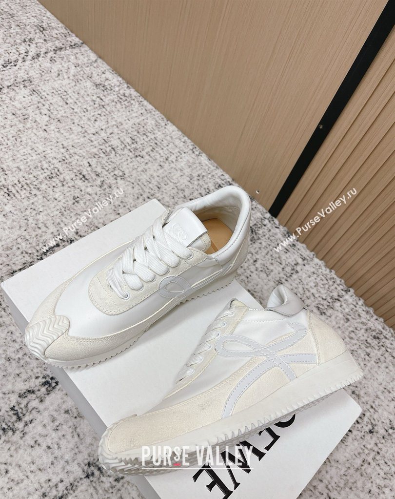 Loewe Flow Runner Sneakers in Nylon and Suede White 2 2026 0226 (MD-260226013)