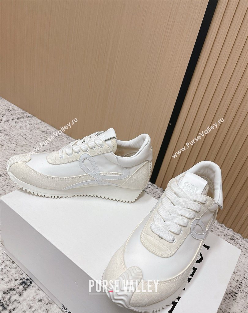 Loewe Flow Runner Sneakers in Nylon and Suede White 2 2026 0226 (MD-260226013)
