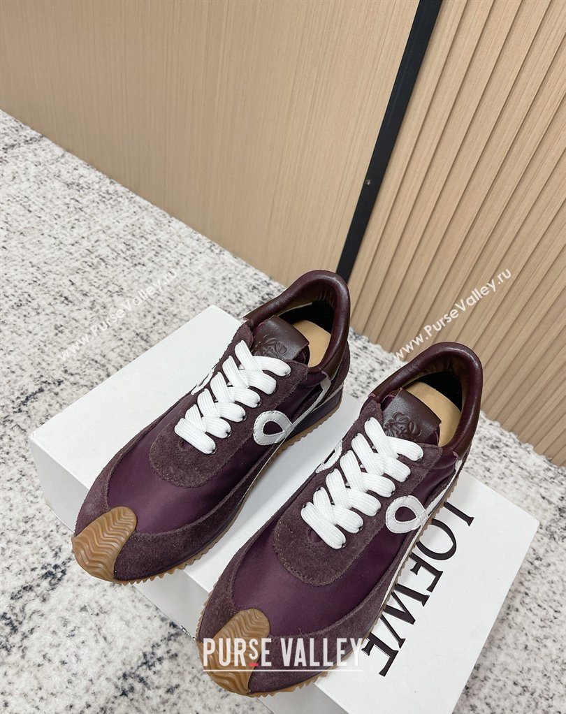Loewe Flow Runner Sneakers in Nylon and Suede Dark Purple 2026 0226 (MD-260226028)