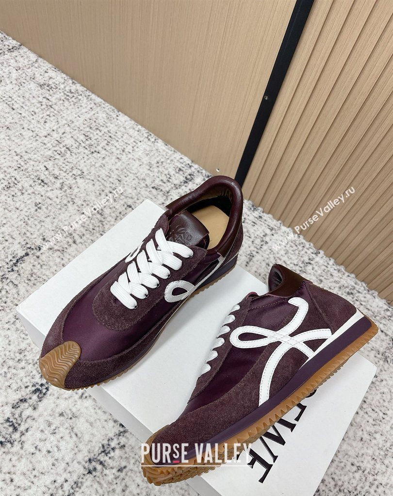 Loewe Flow Runner Sneakers in Nylon and Suede Dark Purple 2026 0226 (MD-260226028)