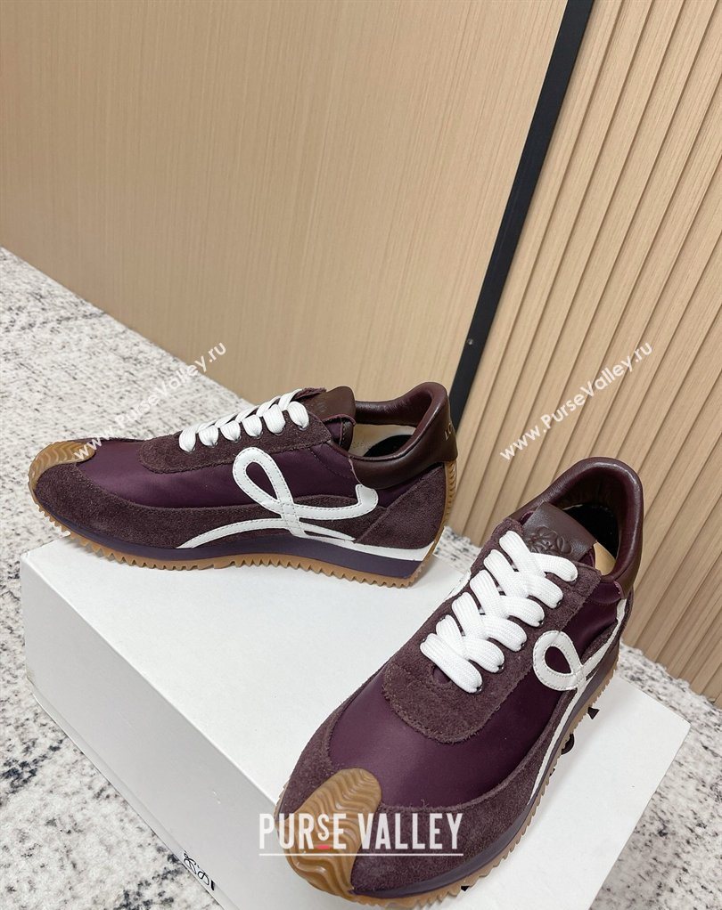 Loewe Flow Runner Sneakers in Nylon and Suede Dark Purple 2026 0226 (MD-260226028)
