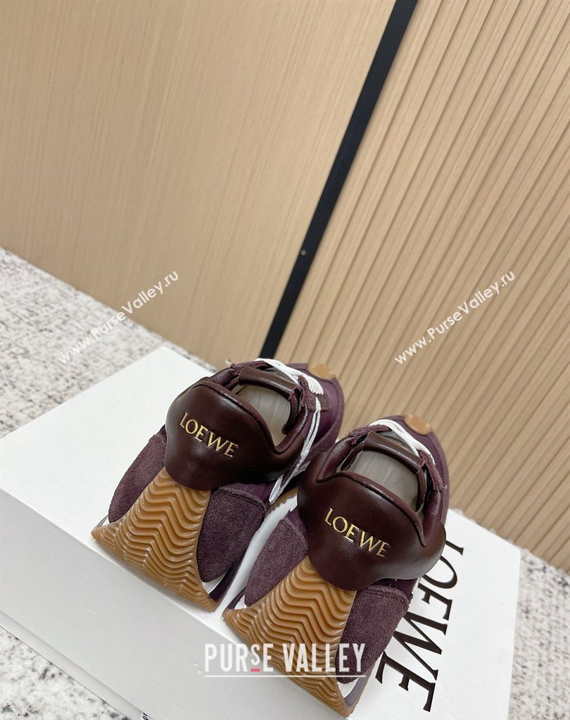 Loewe Flow Runner Sneakers in Nylon and Suede Dark Purple 2026 0226 (MD-260226028)