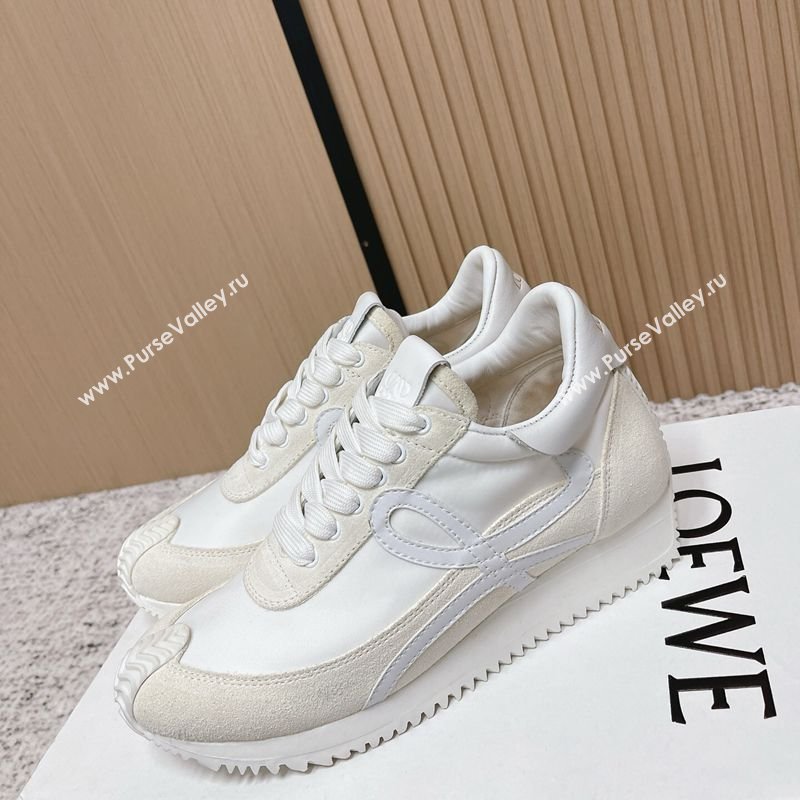 Loewe Flow Runner Sneakers in Nylon and Suede White 2 2026 0226 (MD-260226013)