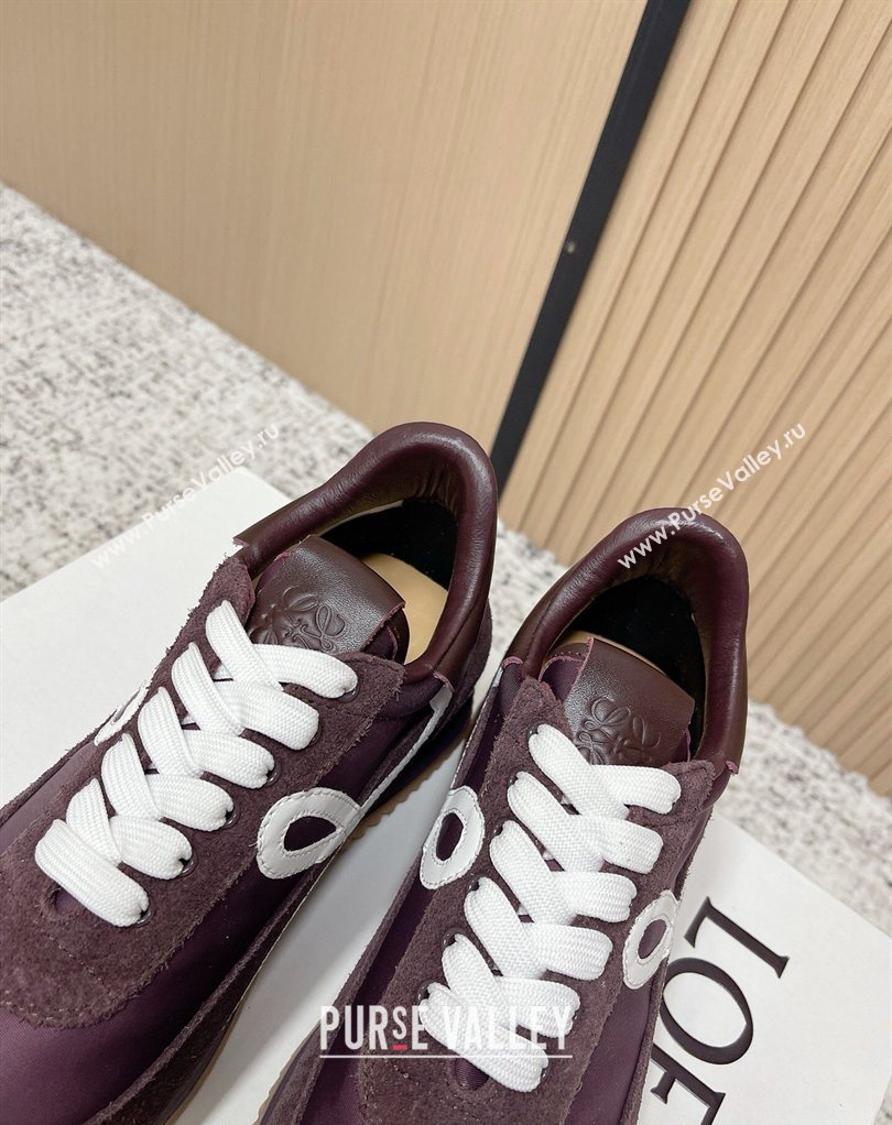Loewe Flow Runner Sneakers in Nylon and Suede Dark Purple 2026 0226 (MD-260226028)