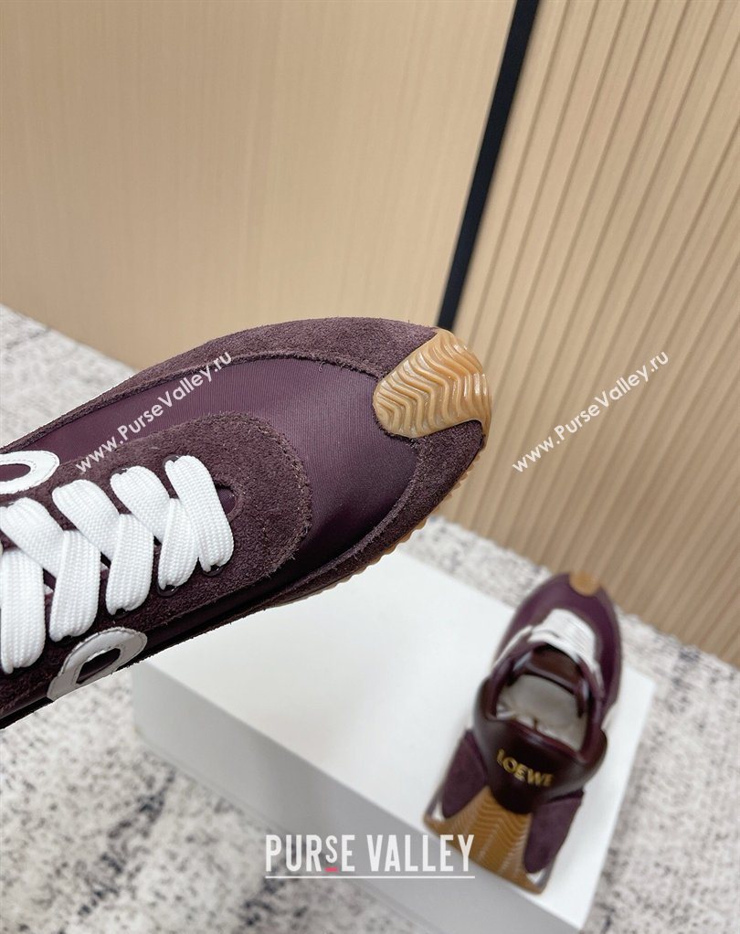 Loewe Flow Runner Sneakers in Nylon and Suede Dark Purple 2026 0226 (MD-260226028)