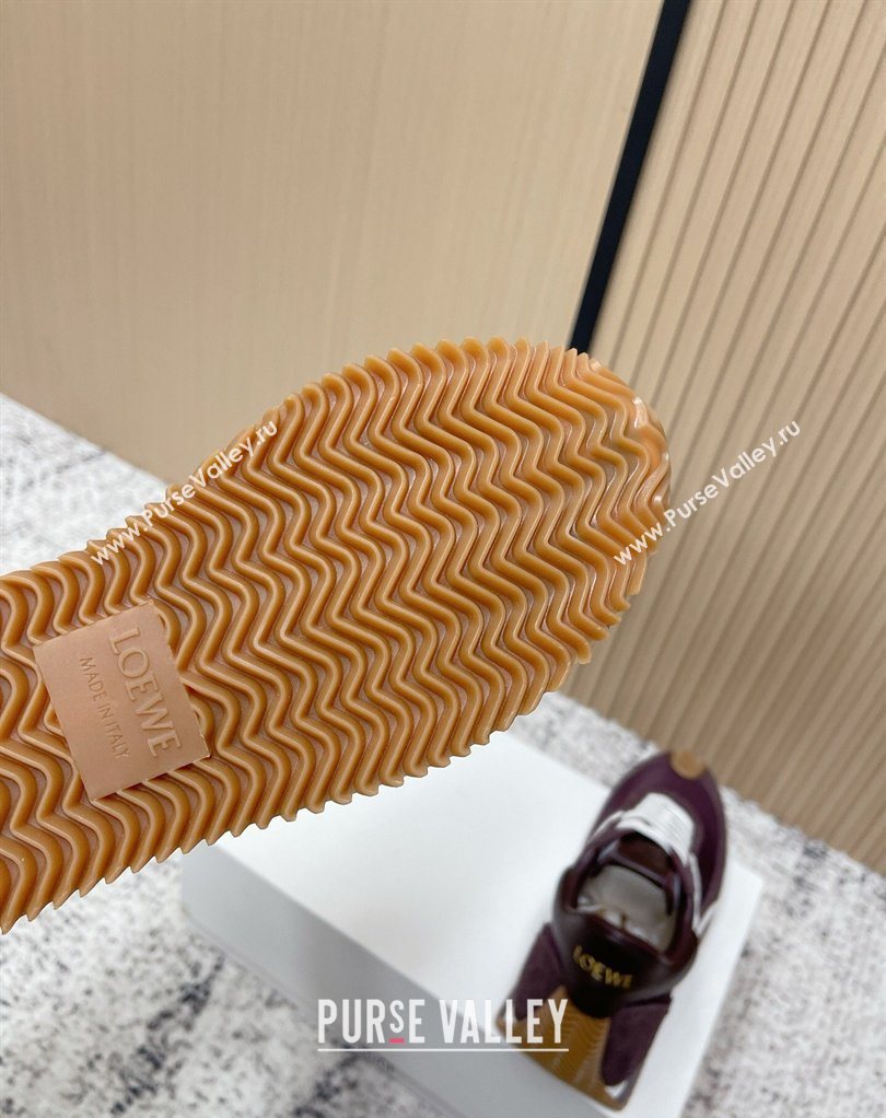 Loewe Flow Runner Sneakers in Nylon and Suede Dark Purple 2026 0226 (MD-260226028)